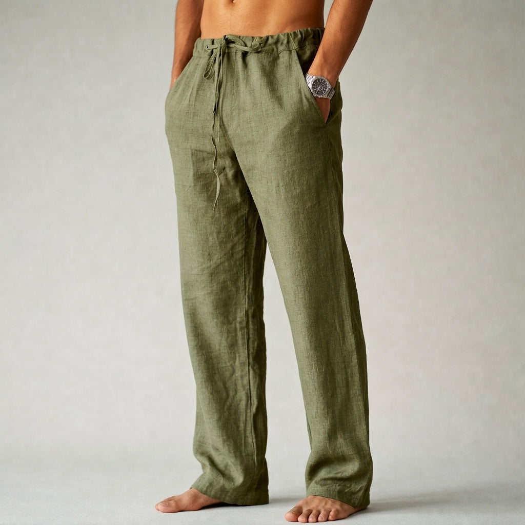 Men's Relaxed Drawstring Pants with Straight Leg - product view 2
