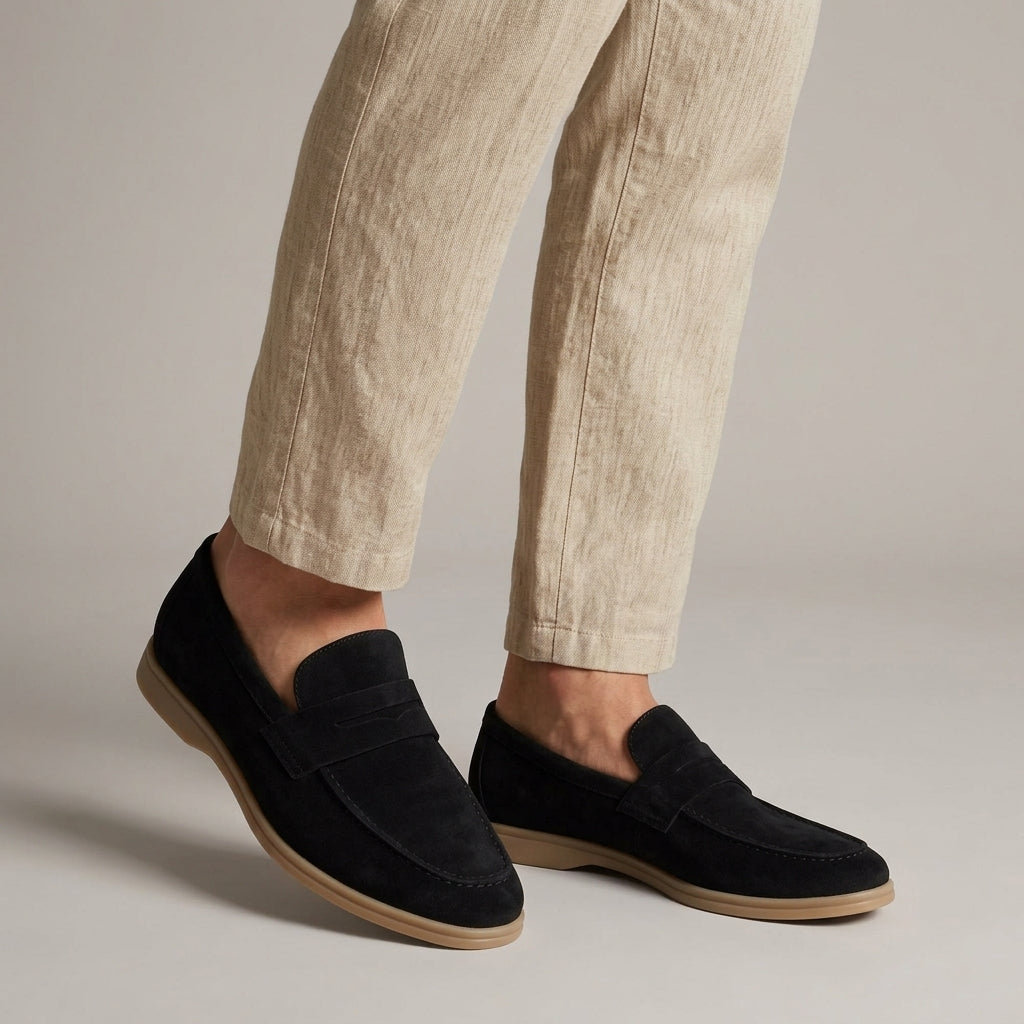 Men's Suede-Look Slip-On Penny Loafers - product view 2