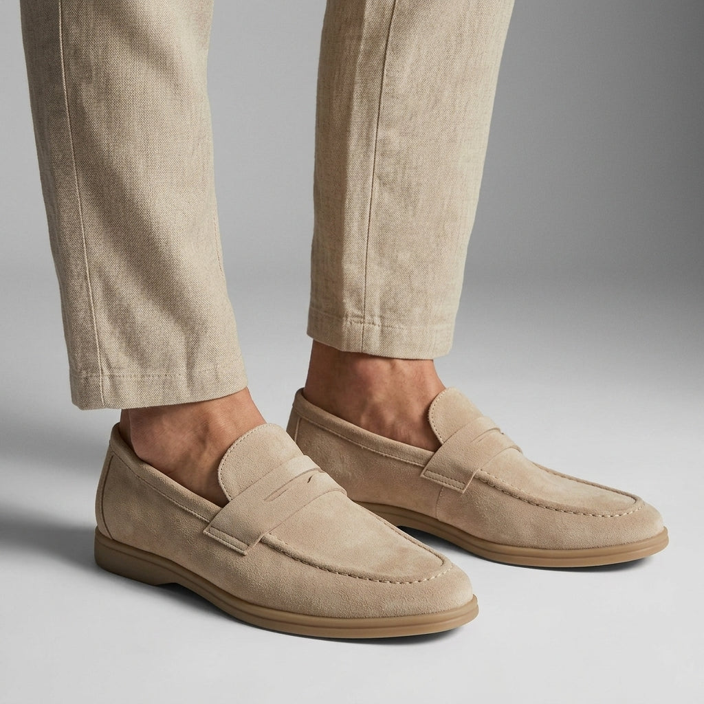 Men's Suede-Look Slip-On Penny Loafers - product view 4