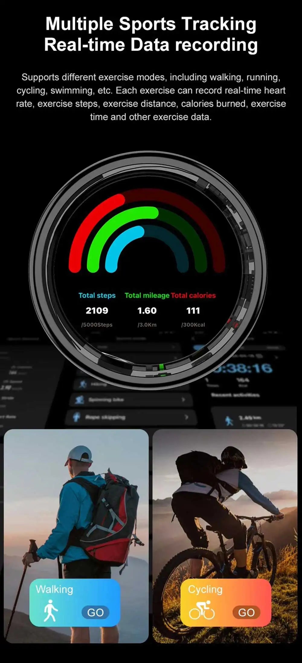 R11C Smart Ring Black – Sleep, Heart & Activity Tracker