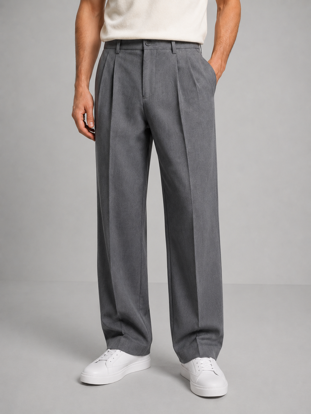 Men's Pleated Straight-Leg Dress Pants - product view 4