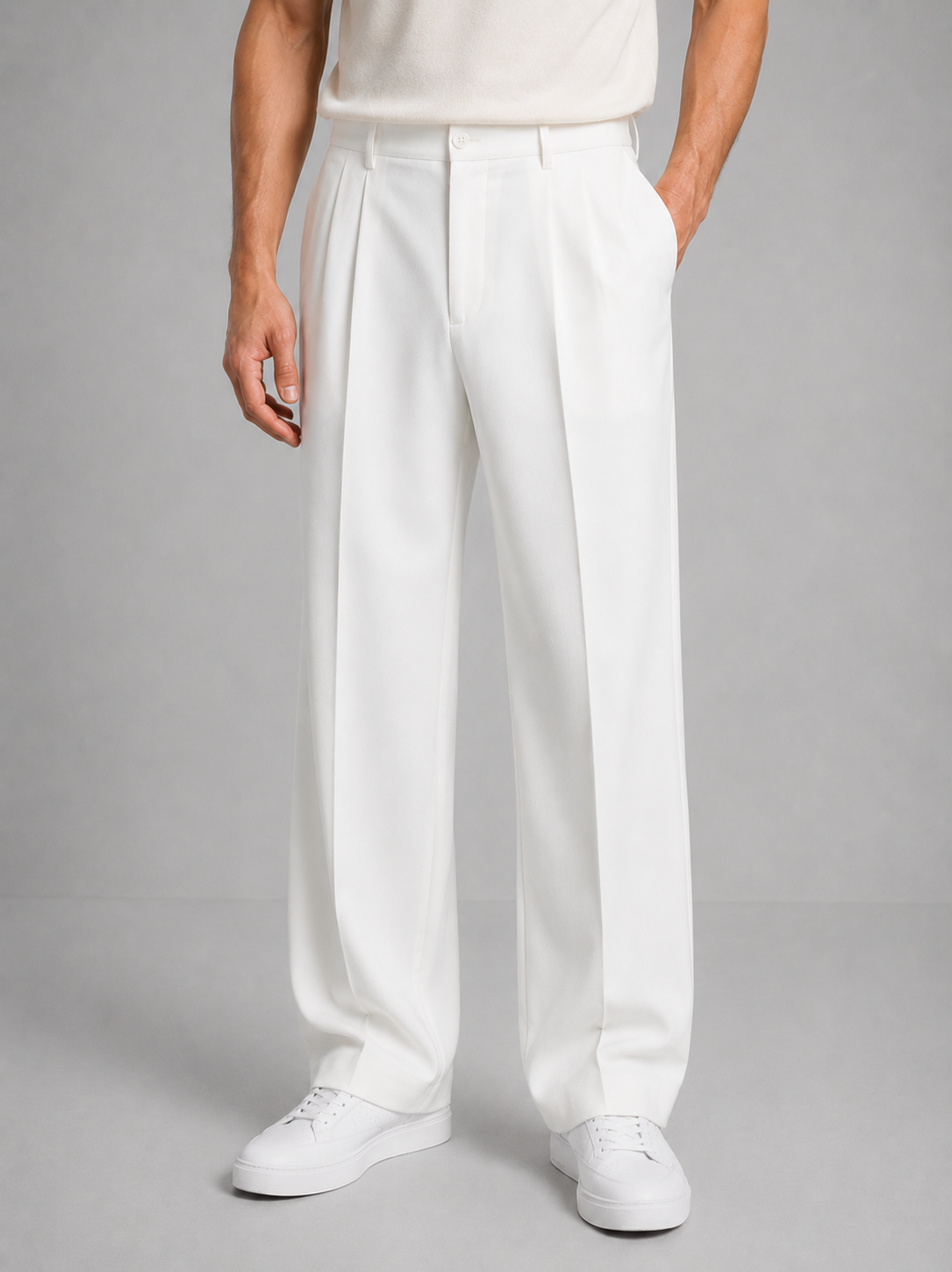 Men's Pleated Straight-Leg Dress Pants - product view 6
