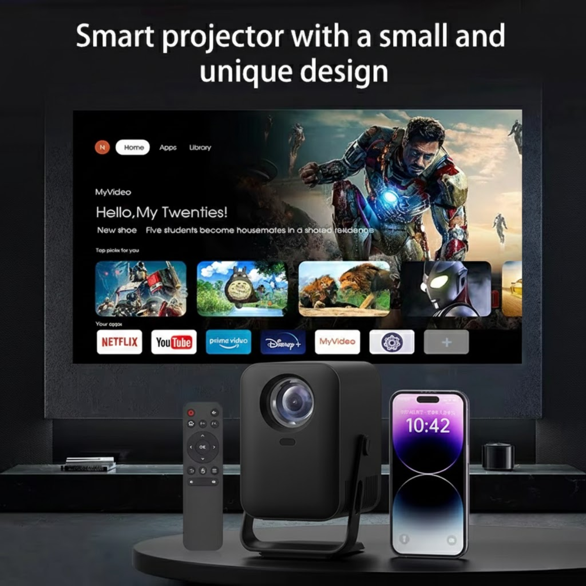 S30 Pro Mini 4K Smart Projector Black Edition