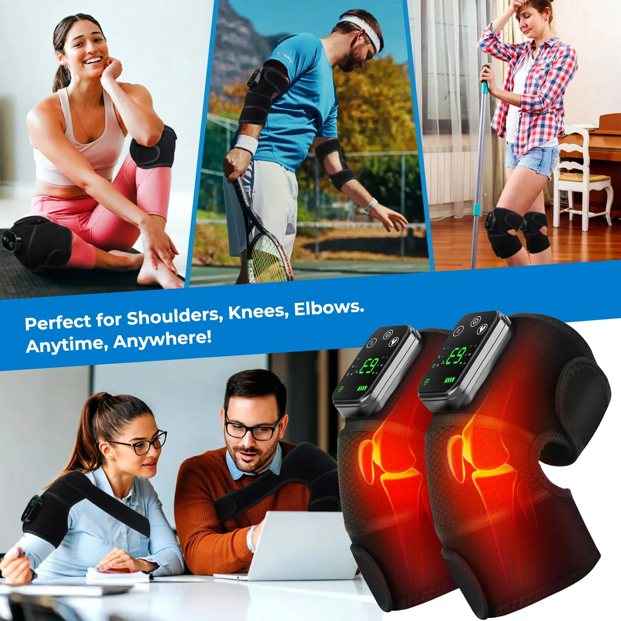Wireless Heated Massager 3 In 1 Knee Elbow Shoulder