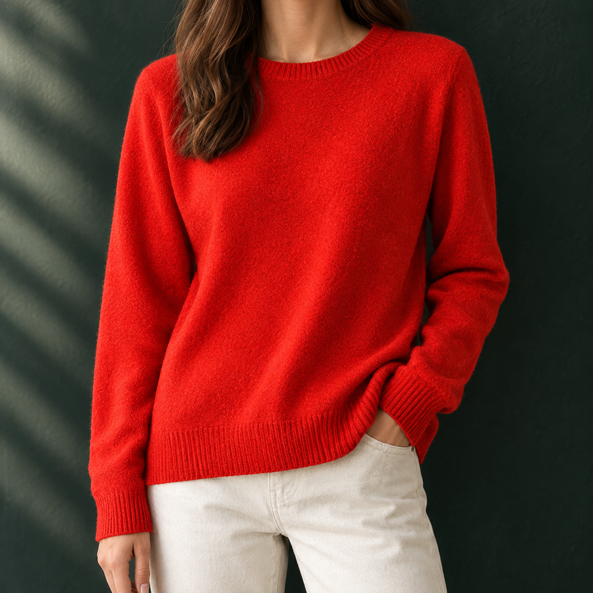 Women's Relaxed Crewneck Knit Sweater - product view 1