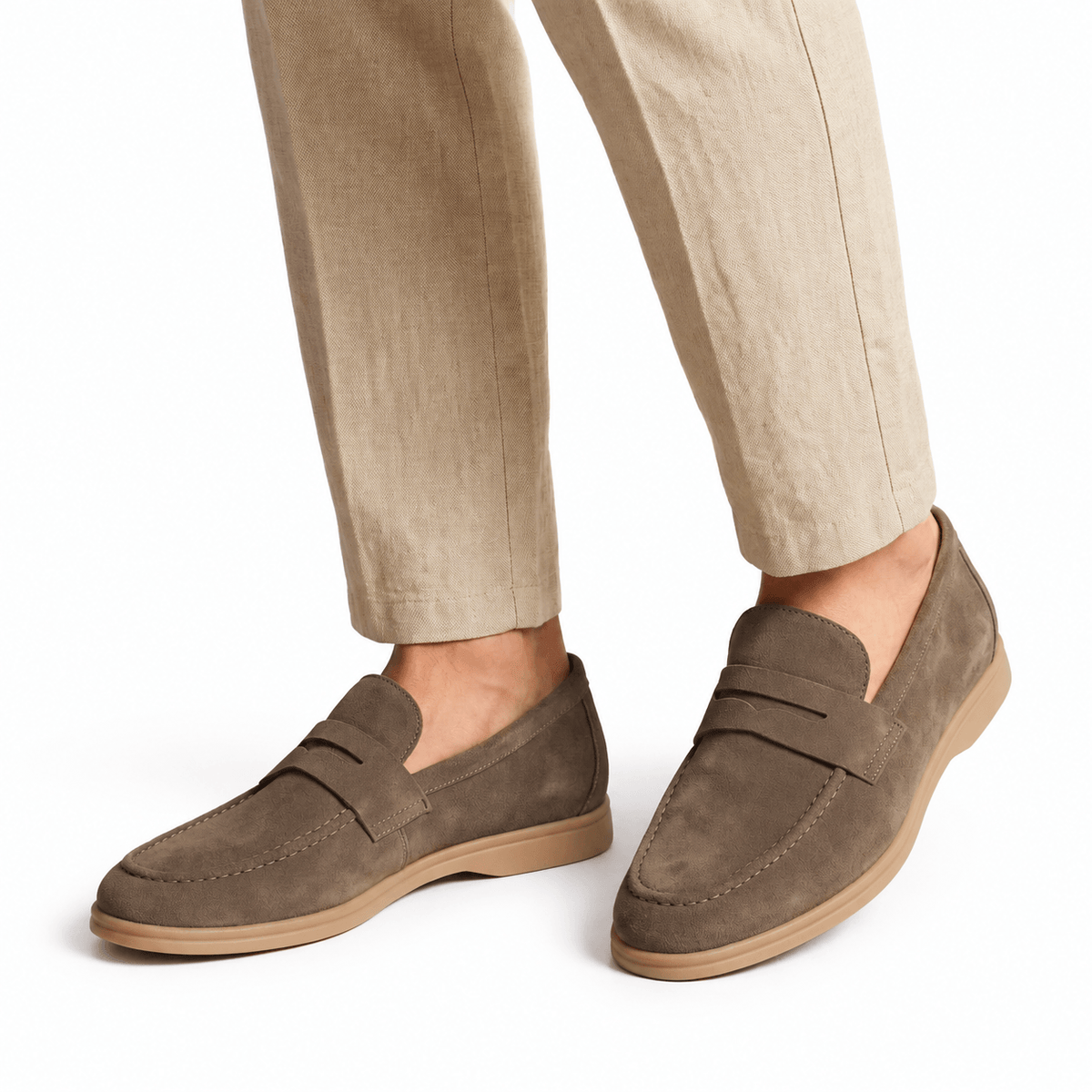 Men's Suede-Look Slip-On Penny Loafers