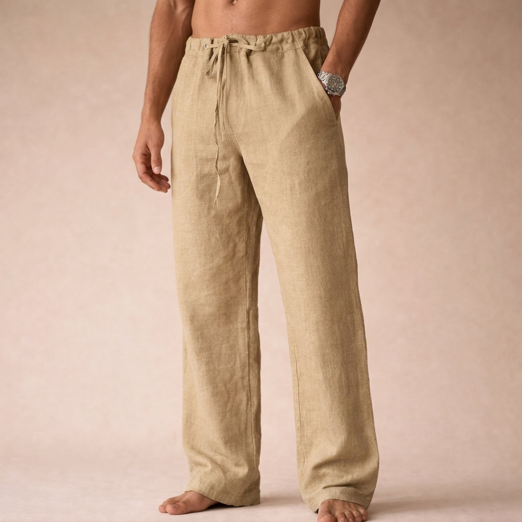 Men's Relaxed Drawstring Pants with Straight Leg - product view 3