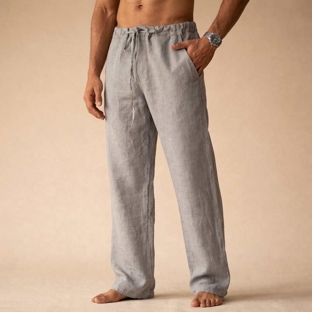 Men's Relaxed Drawstring Pants with Straight Leg - product view 5