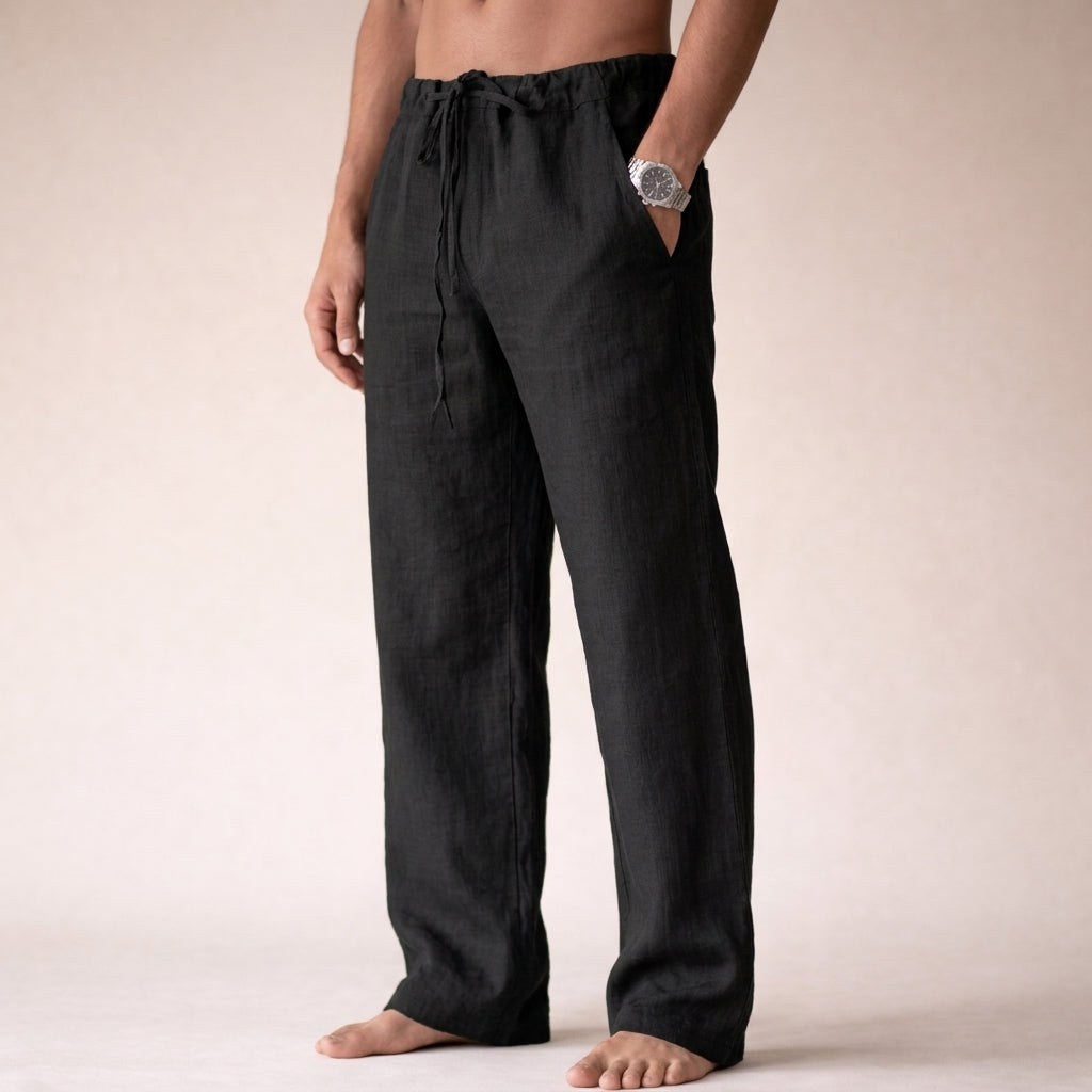 Men's Relaxed Drawstring Pants with Straight Leg - product view 4