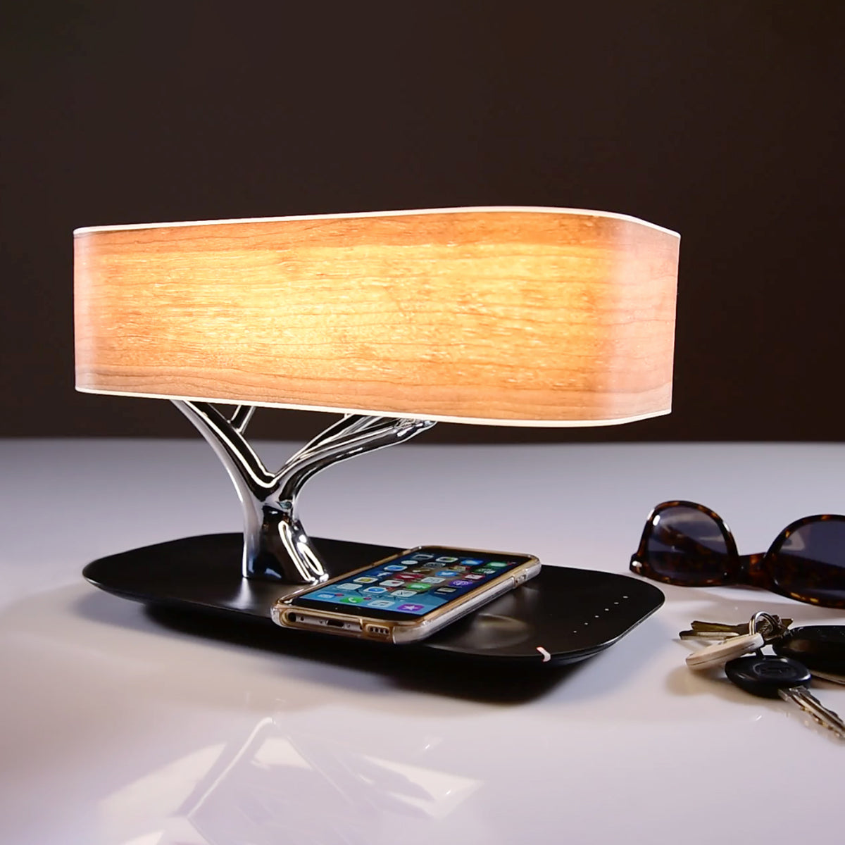 Bonsai Bluetooth Speaker Lamp with Wireless Charging Pad