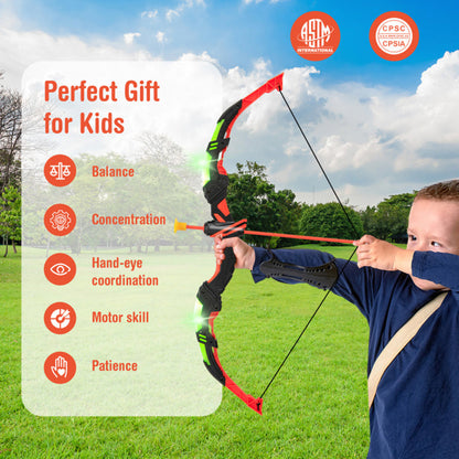 Kids LED Archery Bow Set with Suction Cup Arrows