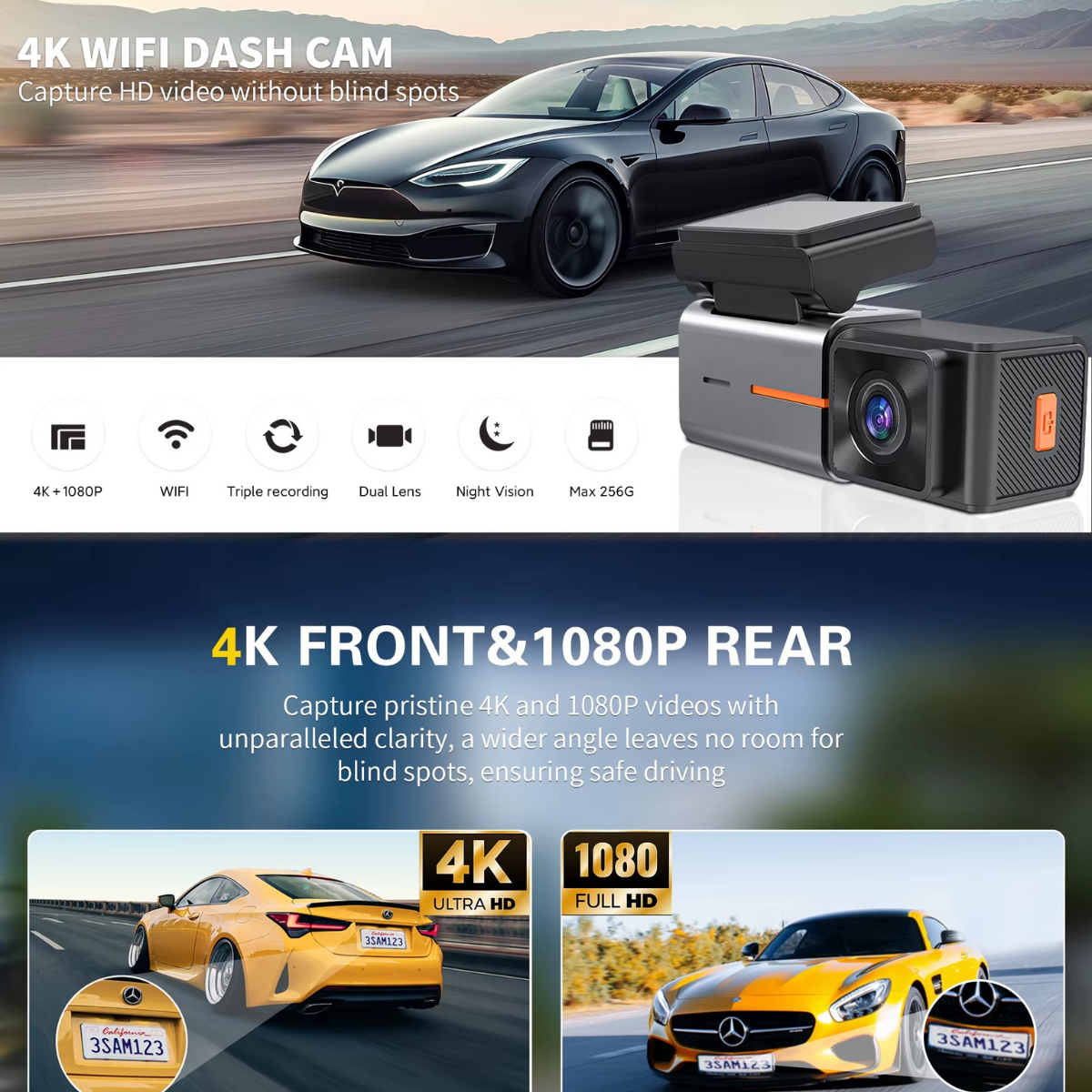 S2 4K Dual Lens Dash Cam