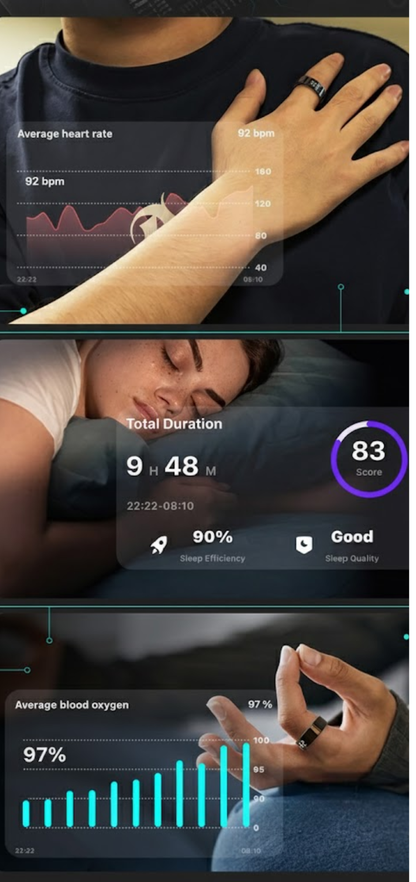 R11C Smart Ring Gold – Sleep, Heart & Activity Tracker