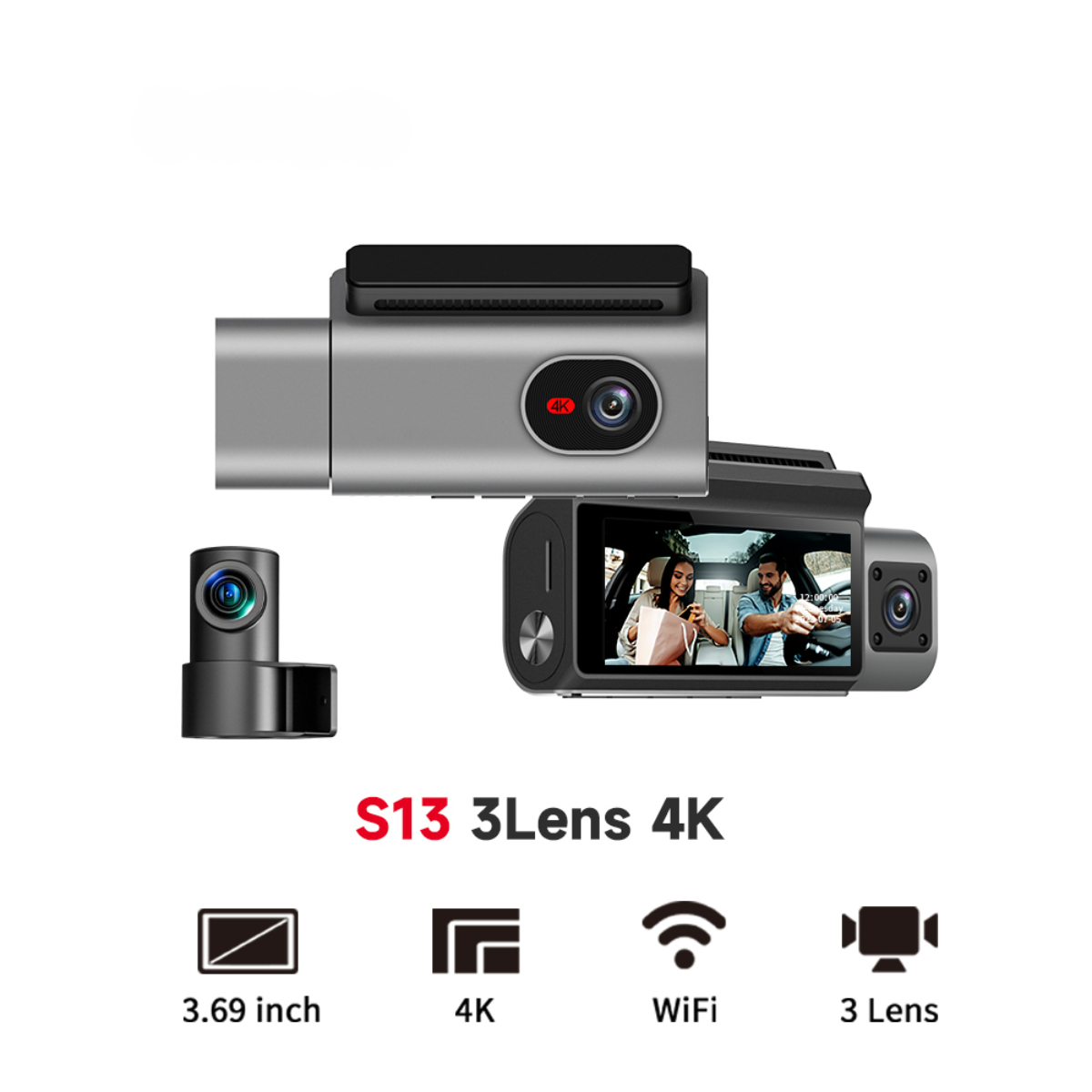 S13 4K Triple Lens Dash Cam