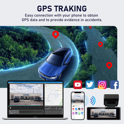 4K Dual Dash Cam with GPS