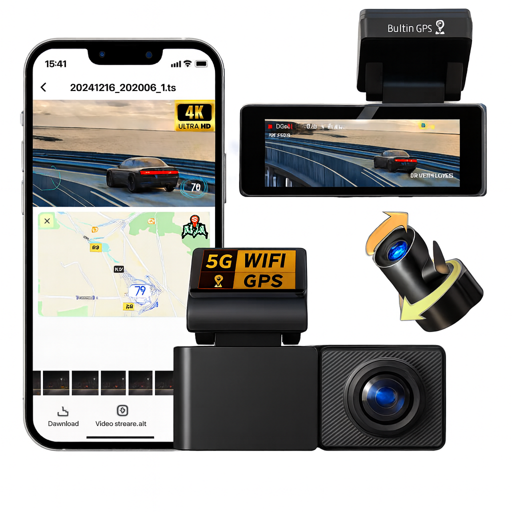 4K Dual Dash Cam with GPS