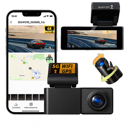4K Dual Dash Cam with GPS