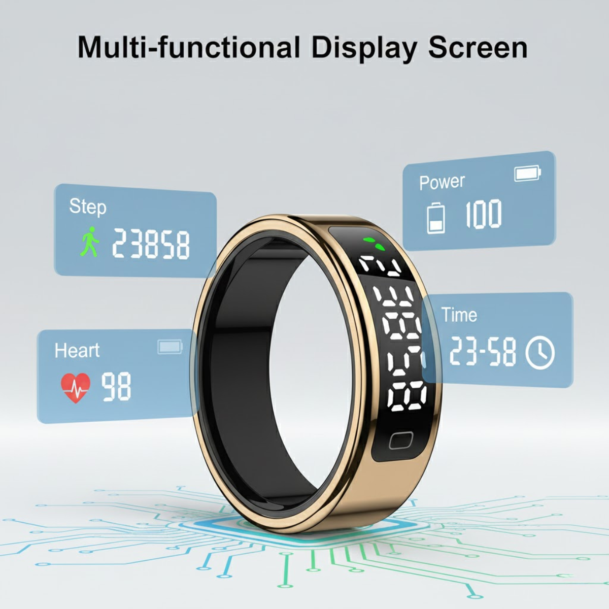 R11C Smart Ring Gold – Sleep, Heart & Activity Tracker