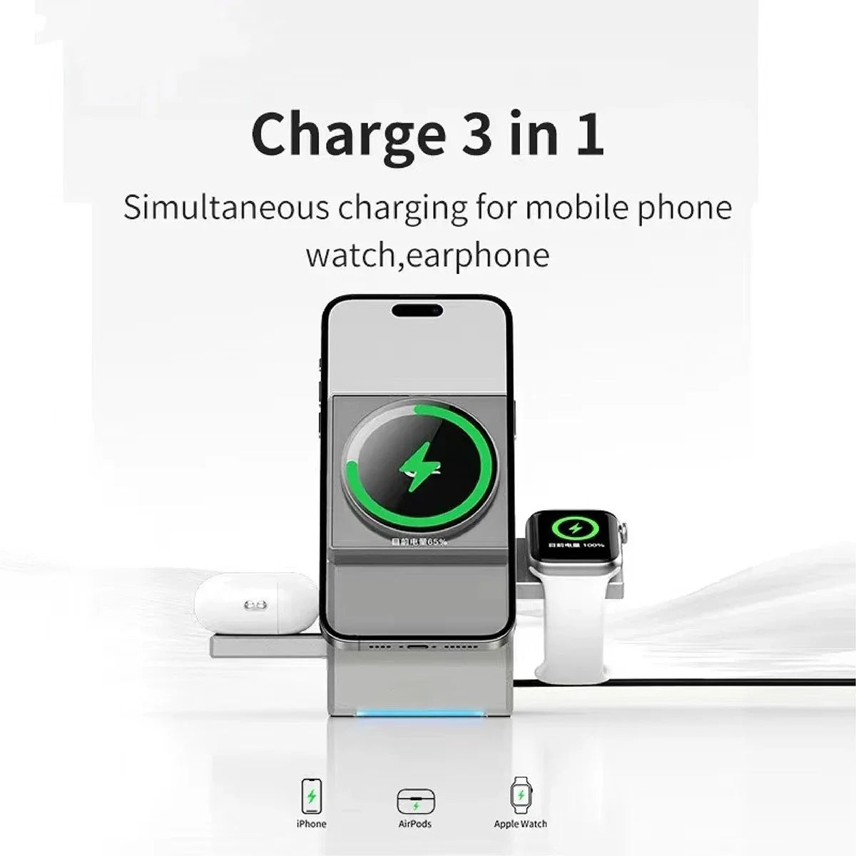 Qi2 3-in-1 Magnetic Charging Station