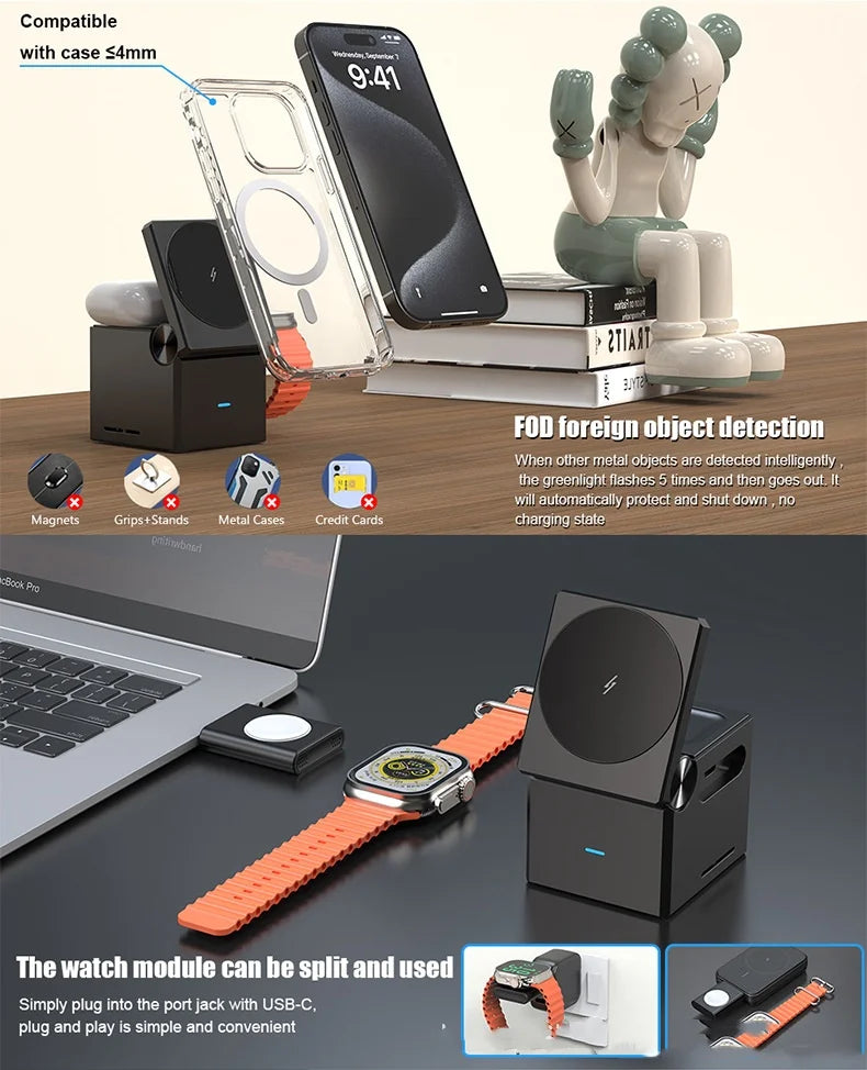 3-in-1 Magnetic Charging Cube