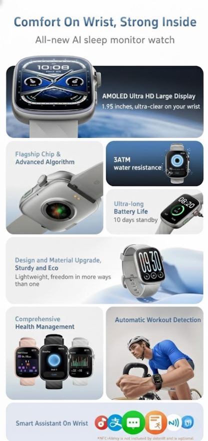 Smart Watch GTS 10 AI AMOLED White Edition