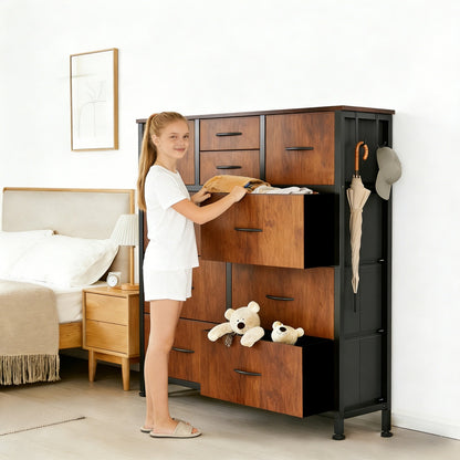 10-Drawer Dresser With Side Pocket