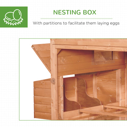 137  Chicken Coop For 8-10 Chickens, Wood Chicken House, Lockable Chicken Coop Kit With Nesting Box & Run, For Backyard, Orange