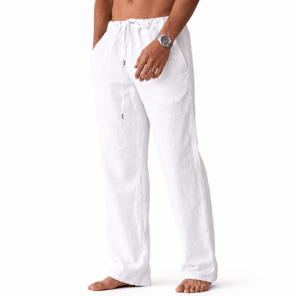 Men's Relaxed Drawstring Pants with Straight Leg