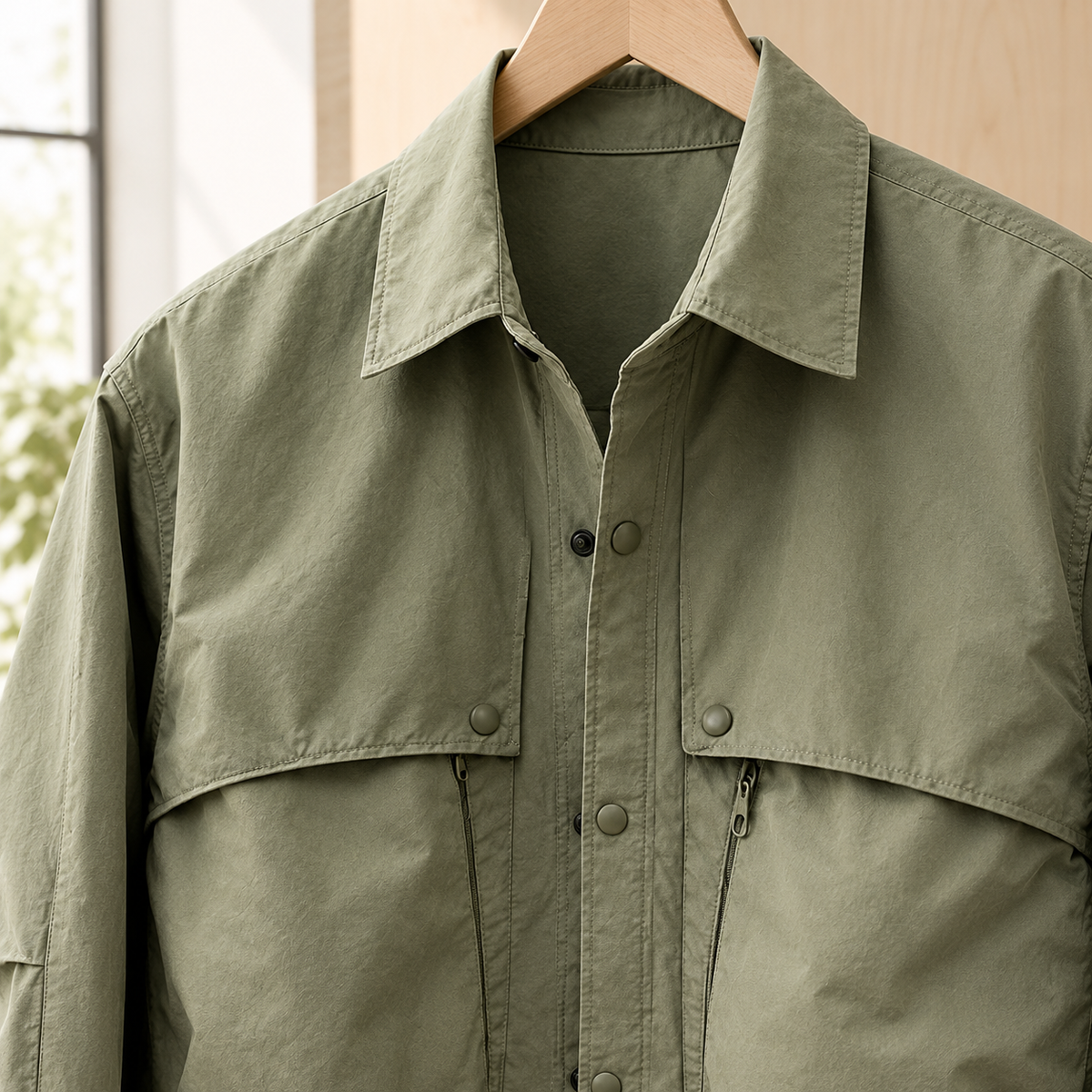 Men's Utility Overshirt with Snap Front and Pockets - product view 2