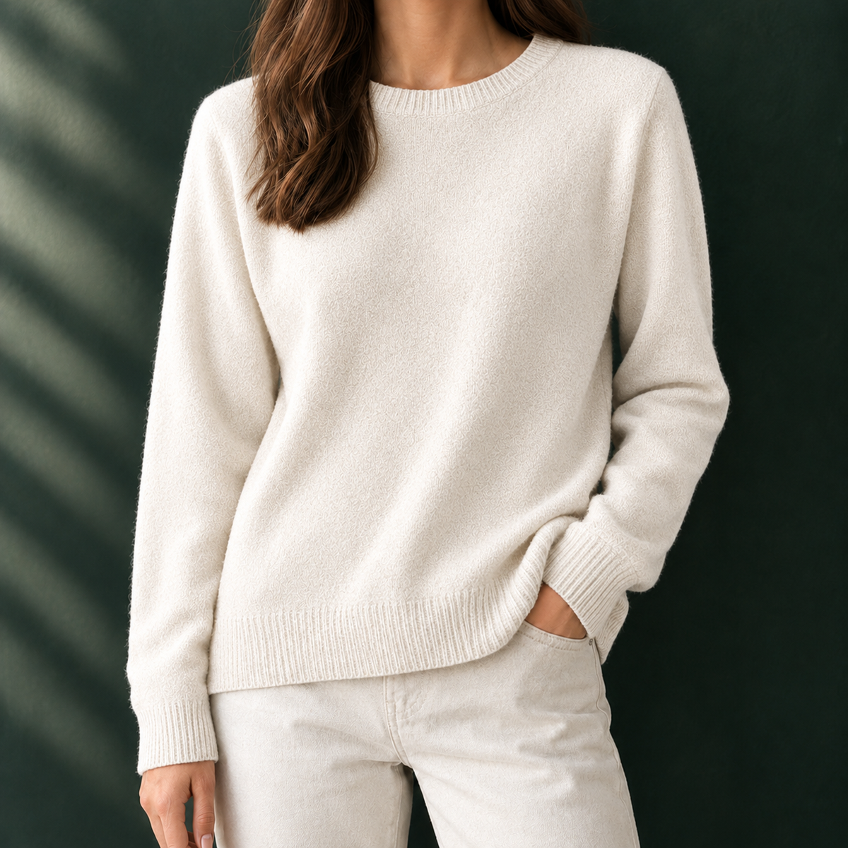 Women's Relaxed Crewneck Knit Sweater - product view 3