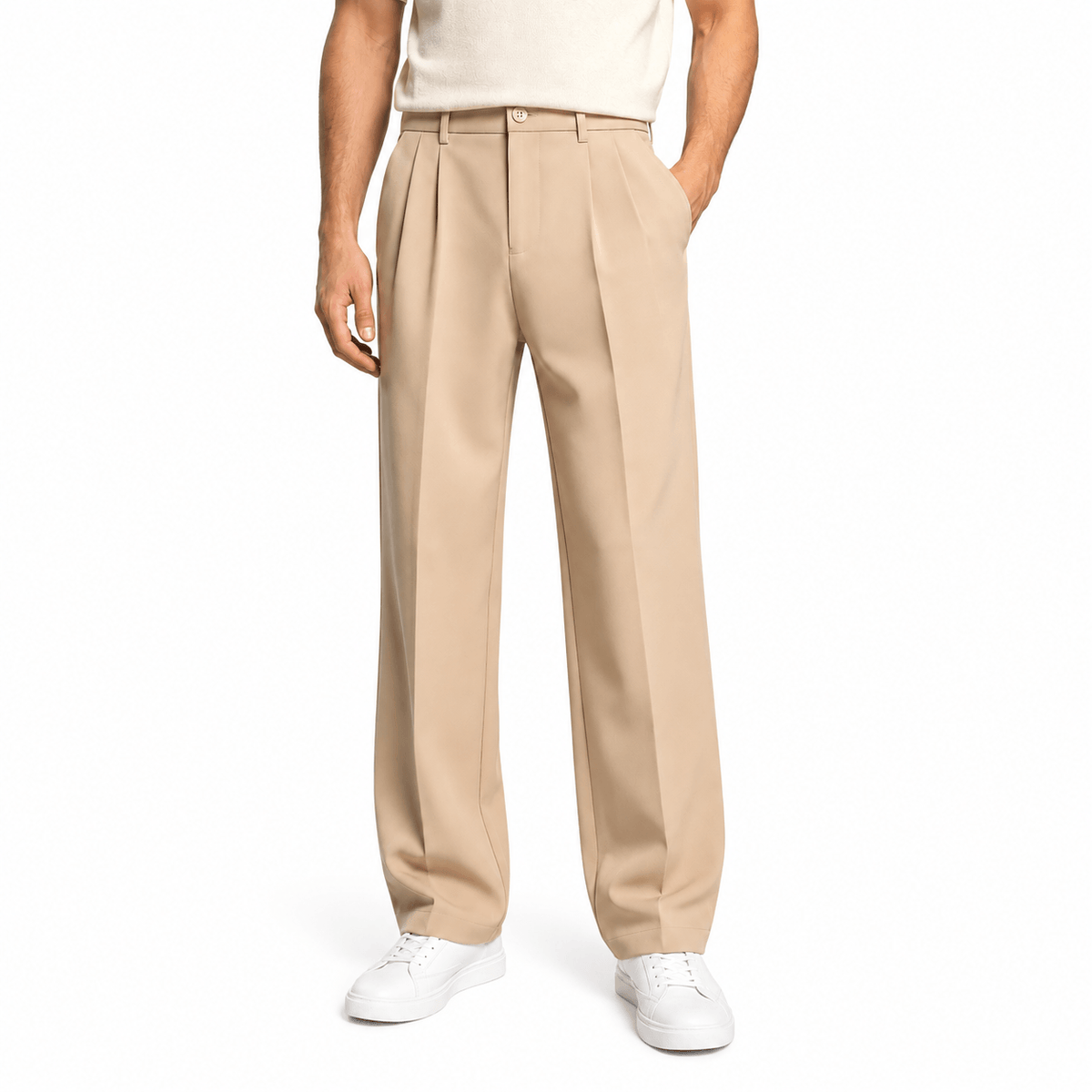 Men's Pleated Straight-Leg Dress Pants